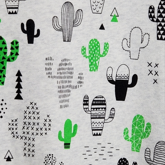 LA SOUL Crewneck All-over Cactus Print Cotton Blend Fleece Sweatshirt Size S/M - Picture 8 of 8